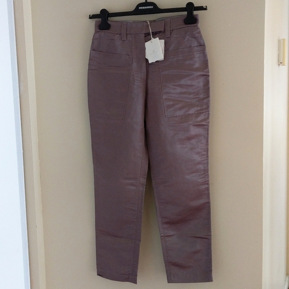 NWT Brunello Cucinelli BC Smoked Purple High Waist Trousers - Picture 2 of 13
